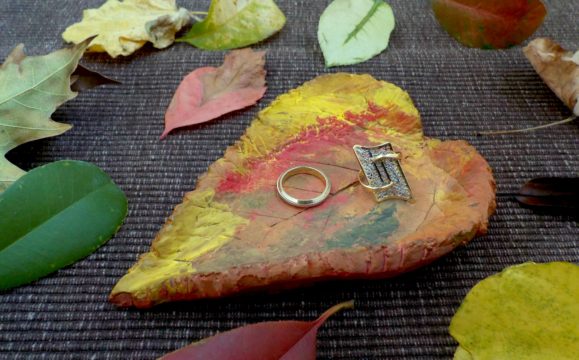 φύλλο-πιατάκι από πηλό για τα κοσμήματα μου