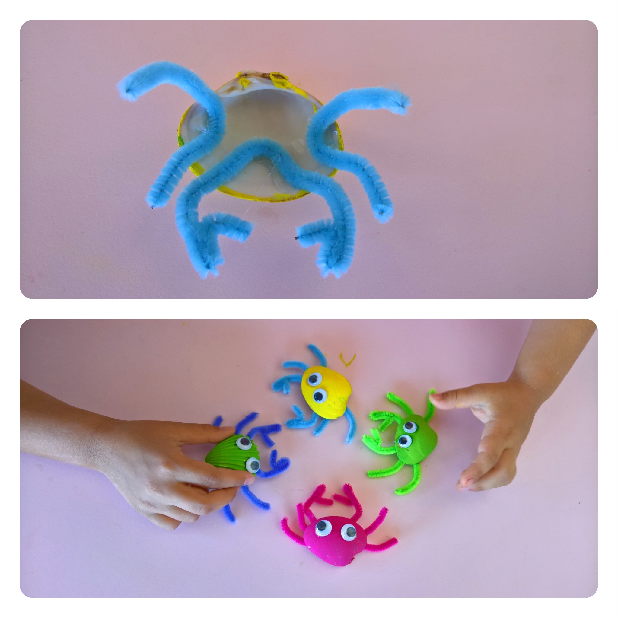 φτιαχνω καβουρακια απο κοχυλια