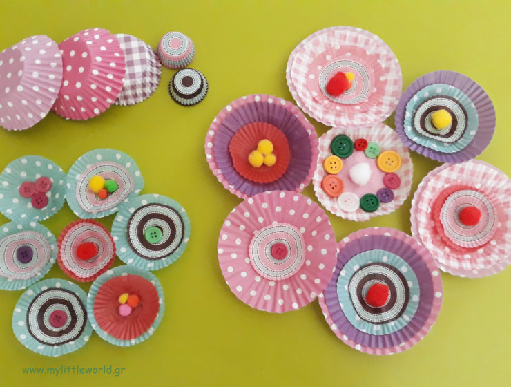 λουλούδια από θήκες για cup cakes