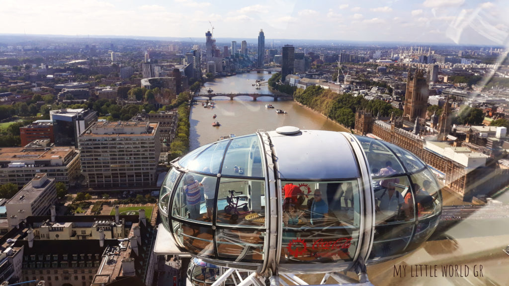Το ταξίδι μας στο Λονδίνο London eye view